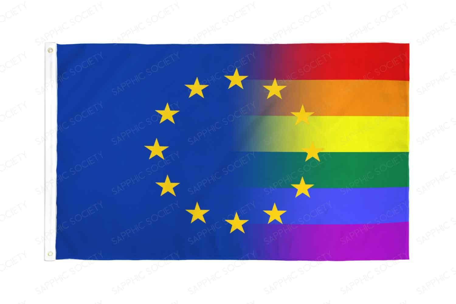 European Union LGBTQ+ Pride Flag - Sapphic Society